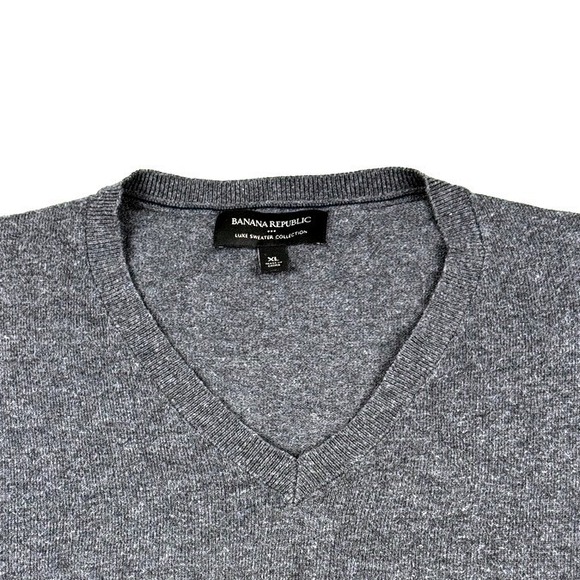 Banana Republic Other - Banana Republic Mens Luxe Sweater Collection V Neck Long Sleeve Gray XL